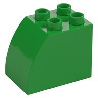 Duplo Brick 2 × 3 × 2 with Curved Top Bright Green