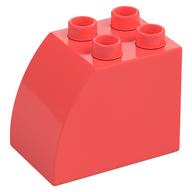 Duplo Stein 2 × 3 × 2 mit gebogen oben Koralle
