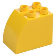 Duplo Brick 2 × 3 × 2 with Curved Top Yellow
