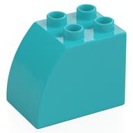 Duplo Brick 2 × 3 × 2 with Curved Top Medium Azure