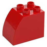 Duplo Brick 2 × 3 × 2 with Curved Top Red