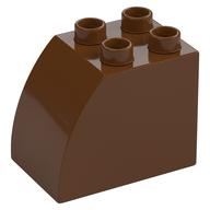 Duplo Stein 2 × 3 × 2 mit gebogen oben Rotbraun