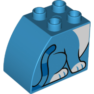 Duplo Stein 2 × 3 × 2 mit gebogen oben Dunkelazur