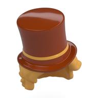 Har and Hat, Top Hat with Ochre Yellow Hair Pattern Dark Orange