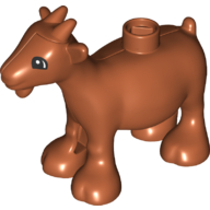 Duplo Animal Goat with Black and White Rounded Eyes Print Dunkelorange