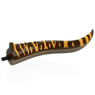 Animal Body Part, Dinosaur, Spinosaurus Tail with Dark Tan Underside, Bright Light Orange Markings print Dunkelbraun