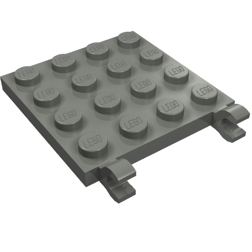 Plate Special 4 × 4 with Clips Horizontal (thick open O clips)