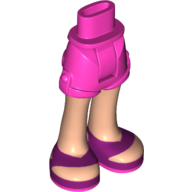 Minidoll Hips and Shorts with Light Nougat Legs and Magenta/Dark Pink Sandals Print Dark Pink