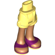 Minidoll Hips and Shorts with Medium Nougat Legs and Magenta Sandals Print Bright Light Yellow