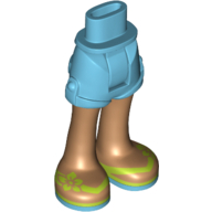 Minidoll Hips and Shorts with Medium Nougat Legs and Lime Sandals Print Medium Azure