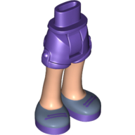 Minidoll Hips and Shorts with Light Nougat Legs and Dark Purple Laces on Sand Blue Shoes Print Dark Purple