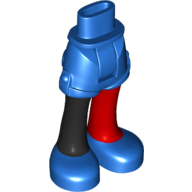 Minidoll Hips and Shorts with Right Black Leg and Left Red Leg, and Blue Shoes Print (Harley Quinn) Blau