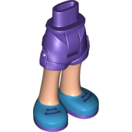 Minidoll Hips and Shorts with Light Nougat Legs and Dark Azure Laced Shoes Dunkellila