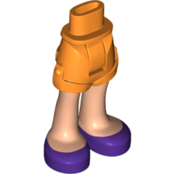 Minidoll Hips and Shorts with Light Nougat Legs and Dark Purple Shoes Orange