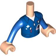 Minidoll Torso Boy Jacket, NASA-logo, Coral Zippers print, Light Nougat Hands Hellnougat