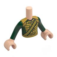 Minidoll Torso Boy with Light Nougat Arms and Hands with Dark Green Uniform, Gold Decorations print Hellnougat