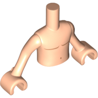Minidoll Torso Boy with Light Nougat Arms and Hands with Bare/Naked Print Hellnougat