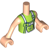 Minidoll Torso Boy White Apron, Lime Trim, Lime Shirt, Apple Hellnougat