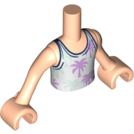 Minidoll Torso Boy White Shirt, Lavender Palm trees Hellnougat