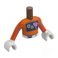 Minidoll Torso Boy with Reddish Brown Arms and Hands with Space Suit, Gear, Metal Pink Heart on Black Frame print Reddish Brown