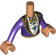 Minidoll Torso Boy Dark Purple Jacket, White Shirt, Black Lapels, Nougat Arms and Hands Nougat