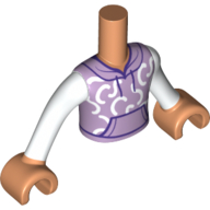Minidoll Torso Boy with Lavender Shirt, Front Pockets print, Nougat Arms and Hands Nougat