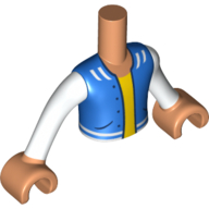 Minidoll Torso Boy with Blue Jacket, Yellow Shirt, White Sleeves, Nougat Arms and Hands Nougat