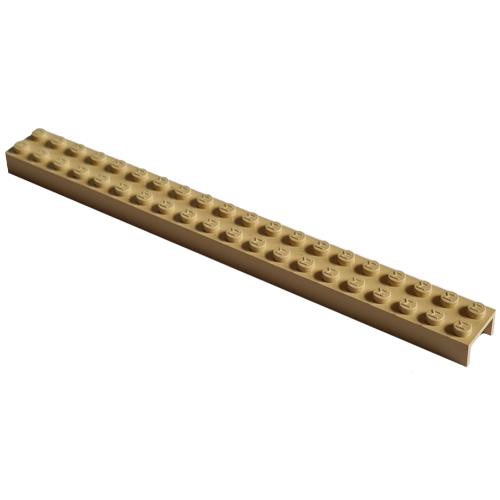 Modulex Brick 2 × 20 with M on Studs - No End Walls
