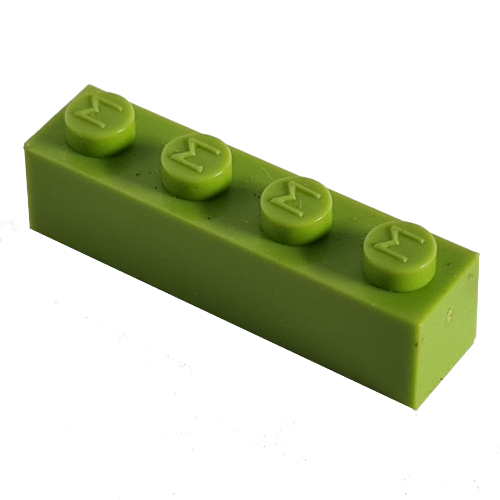 Modulex Stein 1 × 4 mit M auf Noppe