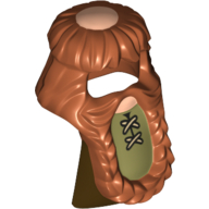 Hair with Beard Braided with Laced Shirt Centre Print Dark Orange