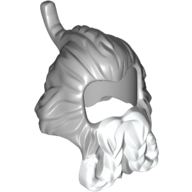 Hair with Beard, Spiked with White Braids Print Hellblaugrau