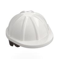 Hair and Helmet, Construction / Hard Hat, Short Curly Dark Brown pattern White