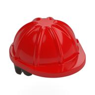 Hair and Helmet, Construction / Hard Hat, Short Curly Dark Brown pattern Red