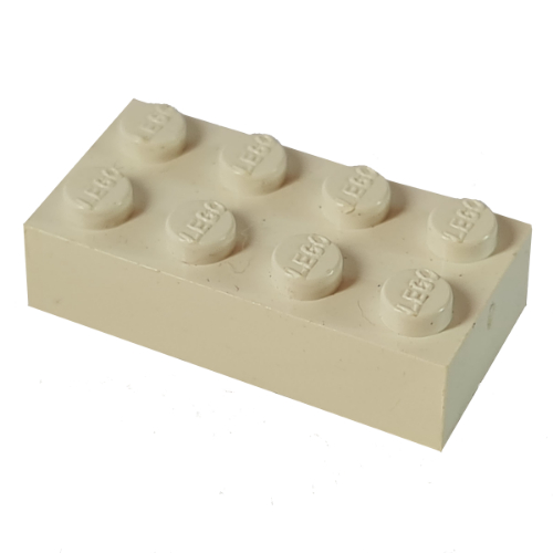 Modulex Brick 2 × 4 with LEGO on Studs Modulex White