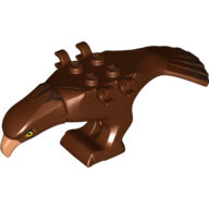 Animal Body Part, Bird, Eagle Body with Beak, Eyes and Dark Brown Head and Tail Feathers Print Reddish Brown