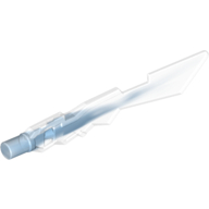 Weapon Sword with Jagged Edges and Marbled Trans Medium Blue Pattern Trans-Clear