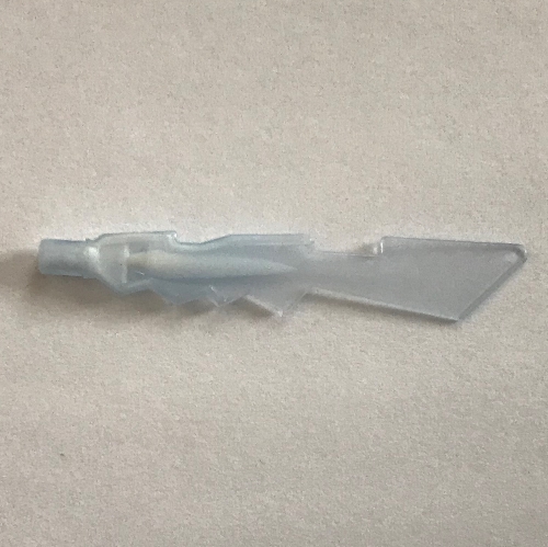 Weapon Sword with Jagged Edges and Marbled White Pattern Trans-Medium Blue
