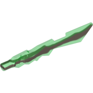 Weapon Sword with Jagged Edges and Marbled Trans-Brown Pattern Transparent-Grün