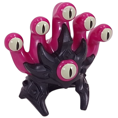 Headwear, Crown with Magenta Tentacles, Yellowish Green Eyes print Schwarz