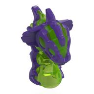 Minifig Head Special, Acid Monster with Trans-Bright Green Eyes, Back pattern Dunkellila