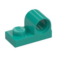 Platte speziell 1 × 2 mit Pinloch oben Dunkeltürkis