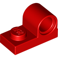 Platte speziell 1 × 2 mit Pinloch oben Rot