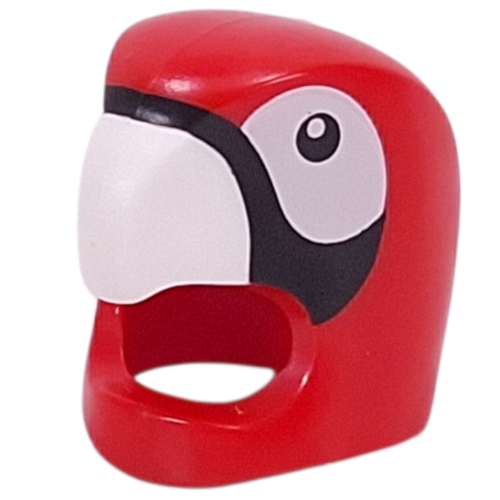 Costume / Mask, Parrot with White/Black Beak, Eyes print Red