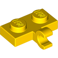 Plate Special 1 × 2 with Clip Horizontal on Side Yellow