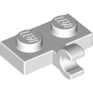 Plate Special 1 × 2 with Clip Horizontal on Side White