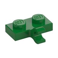 Plate Special 1 × 2 with Clip Horizontal on Side Green