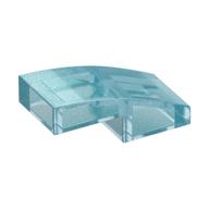 Brick Curved 2 × 1 No Studs [1/2 Bow] Opal Trans-Light Blue