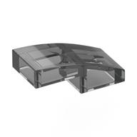 Brick Curved 2 × 1 No Studs [1/2 Bow] Trans-Black