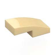 Brick Curved 2 × 1 No Studs [1/2 Bow] Beige