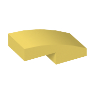 Brick Curved 2 × 1 No Studs [1/2 Bow] Bright Light Yellow